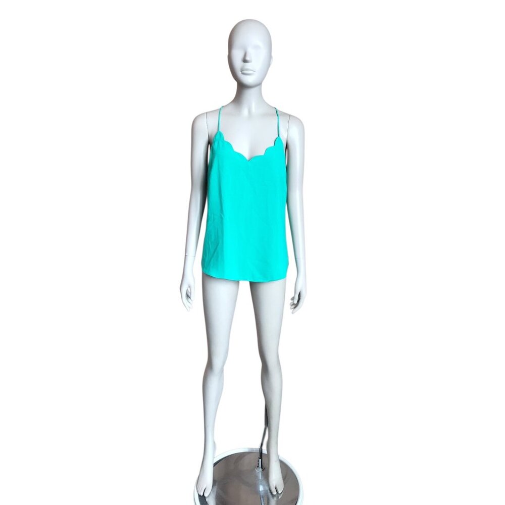 J.Crew Spring Green Scalloped Tank Top